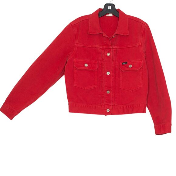Guess Vintage Denim Jacket Trucker Y2K Coquette Cherry Americana Retro Medium - Picture 9 of 9